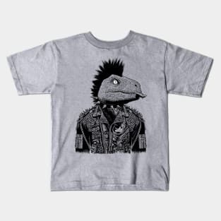 Crested Punk Velociraptor Kids T-Shirt